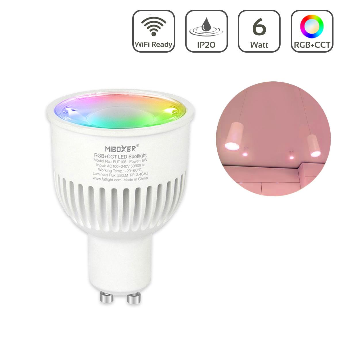 MiBoxer RGB+CCT LED Spot 6W GU10 | WiFi ready | FUT106