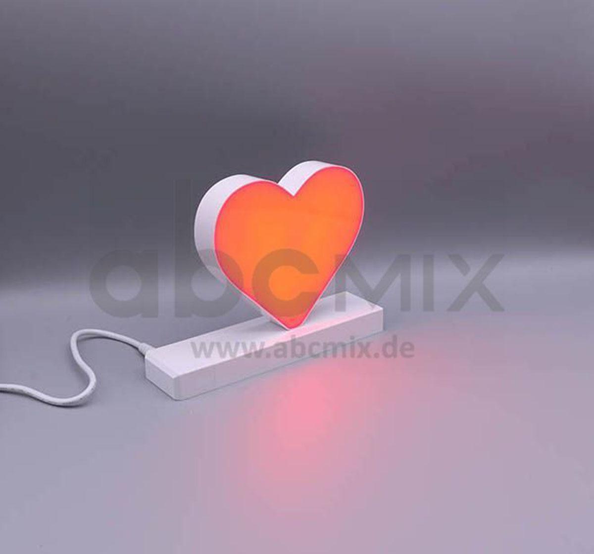 LED Buchstabe Click rotes Herz für 125mm Arial 6500K weiß