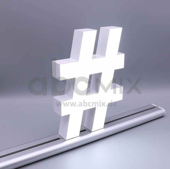 LED Buchstabe Slide # Hashtag für 200mm Arial 6500K weiß