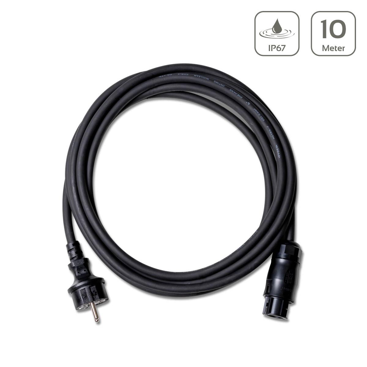 Netz Anschlusskabel 10 Meter Betteri BC01 auf Schuko Steckdose AC Kabel 3×1,5mm² - MwSt: 0% NUR für Privatkunden