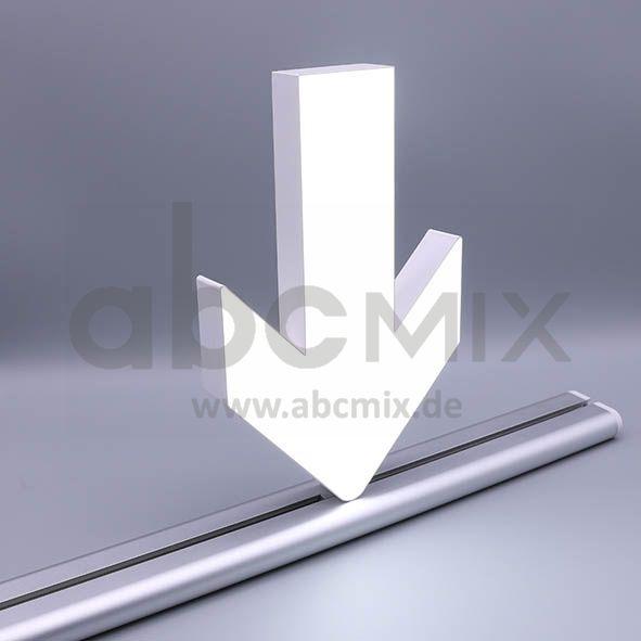 LED Buchstabe Slide Pfeil nach unten für 150mm Arial 6500K weiß