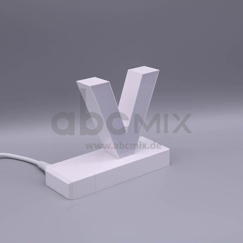 LED Buchstabe Click v für 125mm Arial 6500K weiß