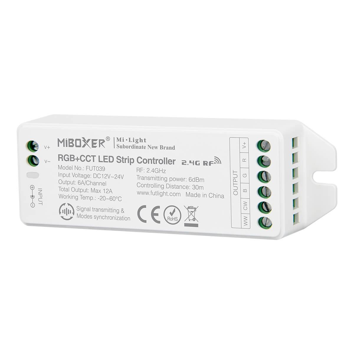 MiBoxer RGB+CCT DMX LED Controller 5 Kanal 12/24V Multifunktion LED Strip Panel Steuerung FUT039M