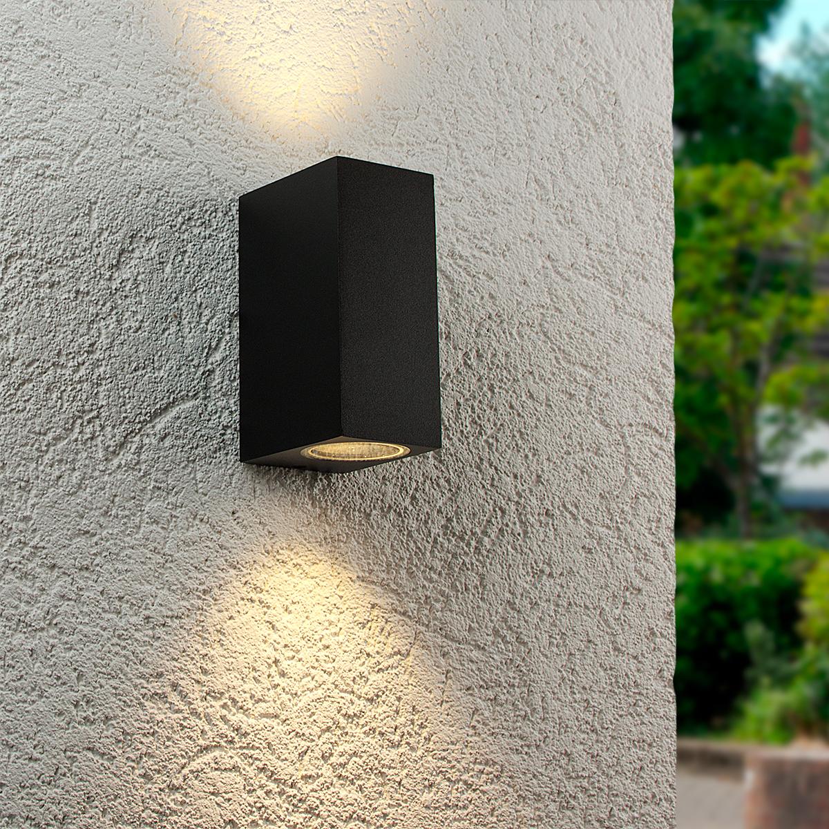 Außenleuchte UP&DOWN Light eckig für GU10 IP54 - Farbe: Schwarz