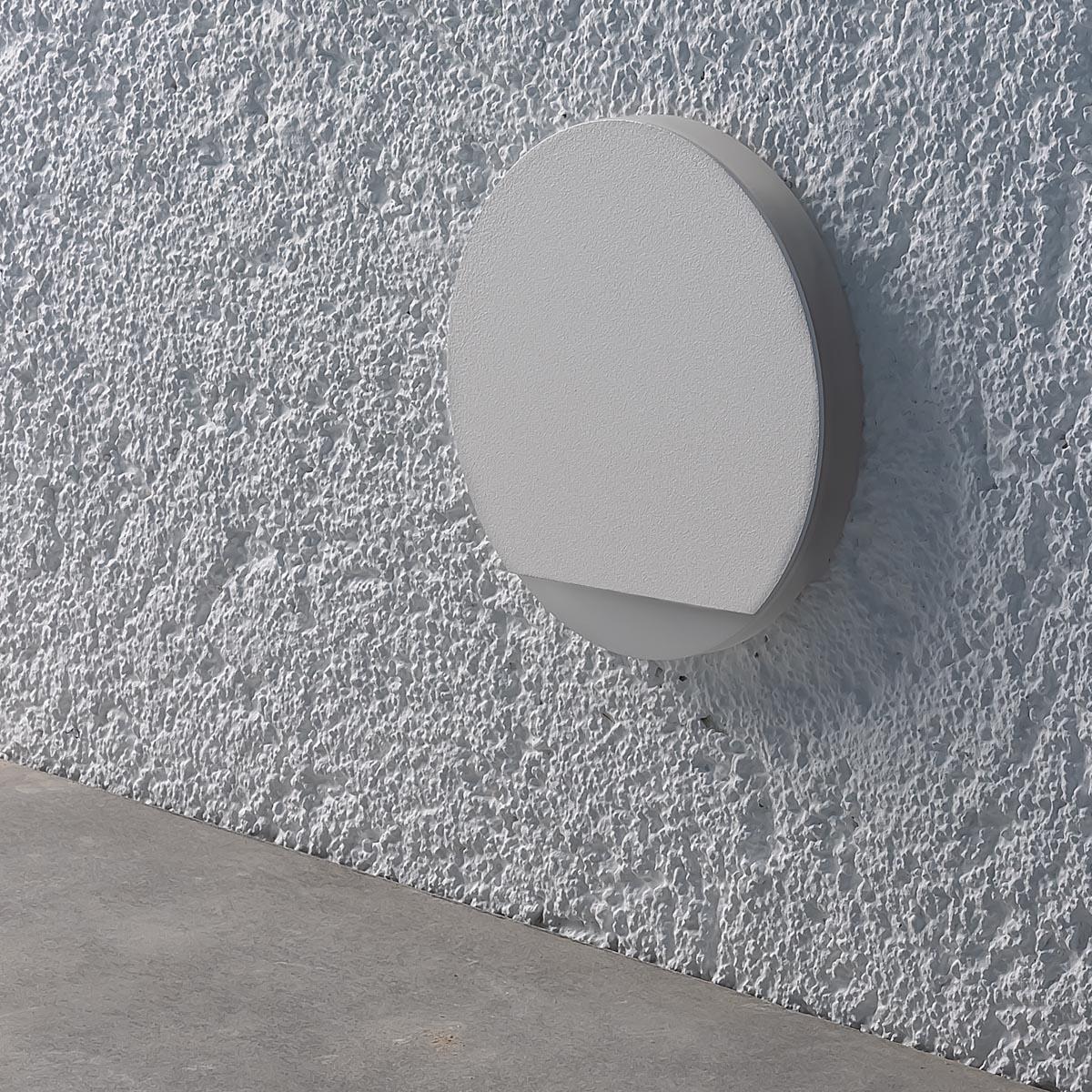 LED Treppenleuchte IP44 rund weiß - Lichtfarbe: Warmweiß 1,5W - Lichtaustritt: Orbis
