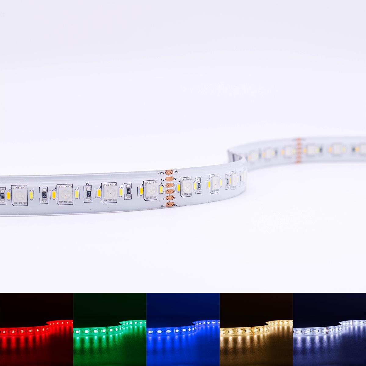 Strip RGB+CCT Dual Weiß 24V LED Streifen 5M 25,5W/m 180LED/m 15mm IP54 Farbwechsel