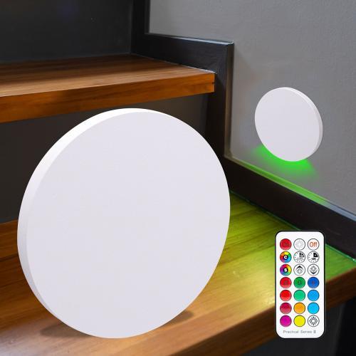 LED Treppenleuchte rund weiß - Lichtfarbe: RGB Warmweiß 3W - Lichtaustritt: Kato