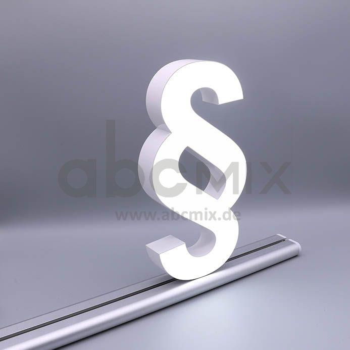 LED Buchstabe Slide Paragraphenzeichen § für 200mm Arial 6500K weiß