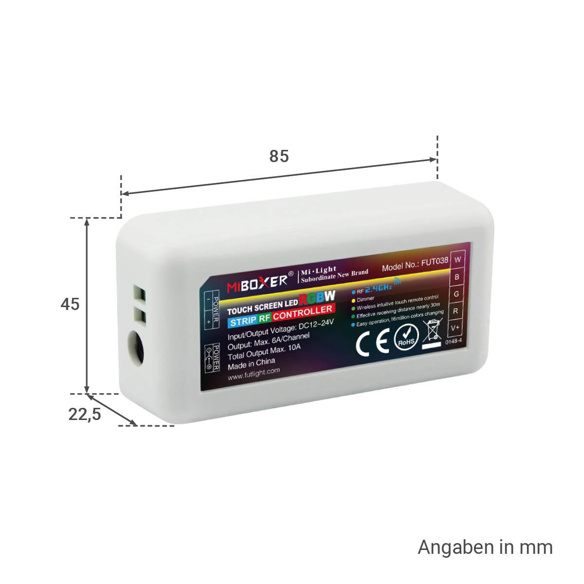 MiBoxer RGBW LED Controller 4 Kanal 12/24V Multifunktion LED Strip Panel Steuerung FUT038