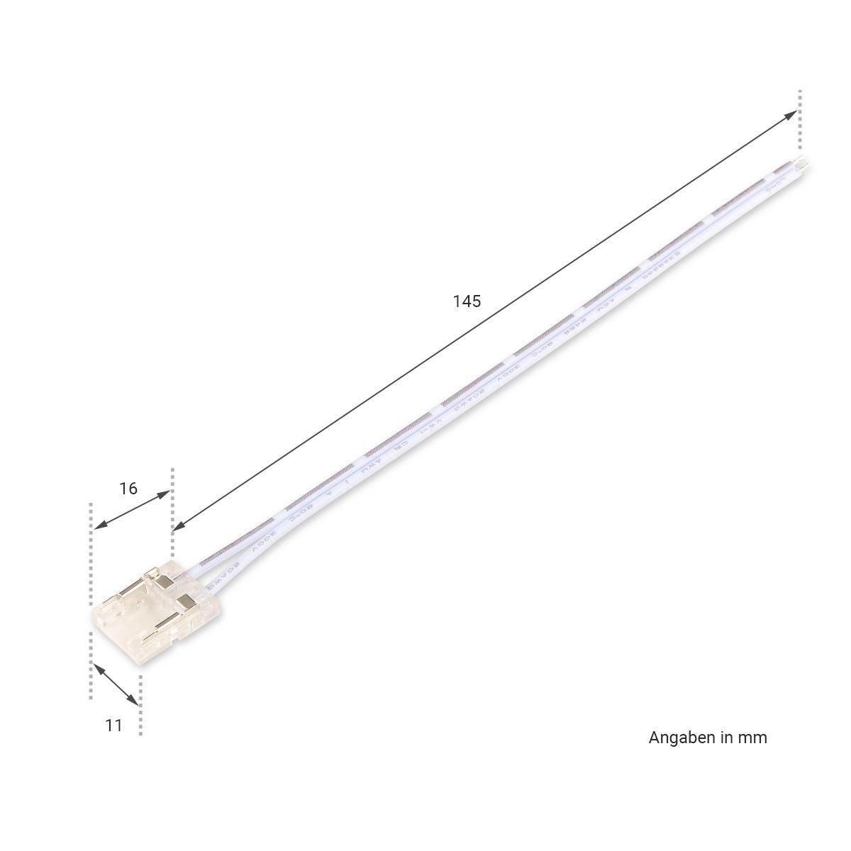 LED COB Streifen Anschlusskabel 150mm 2Pin 10mm IP20